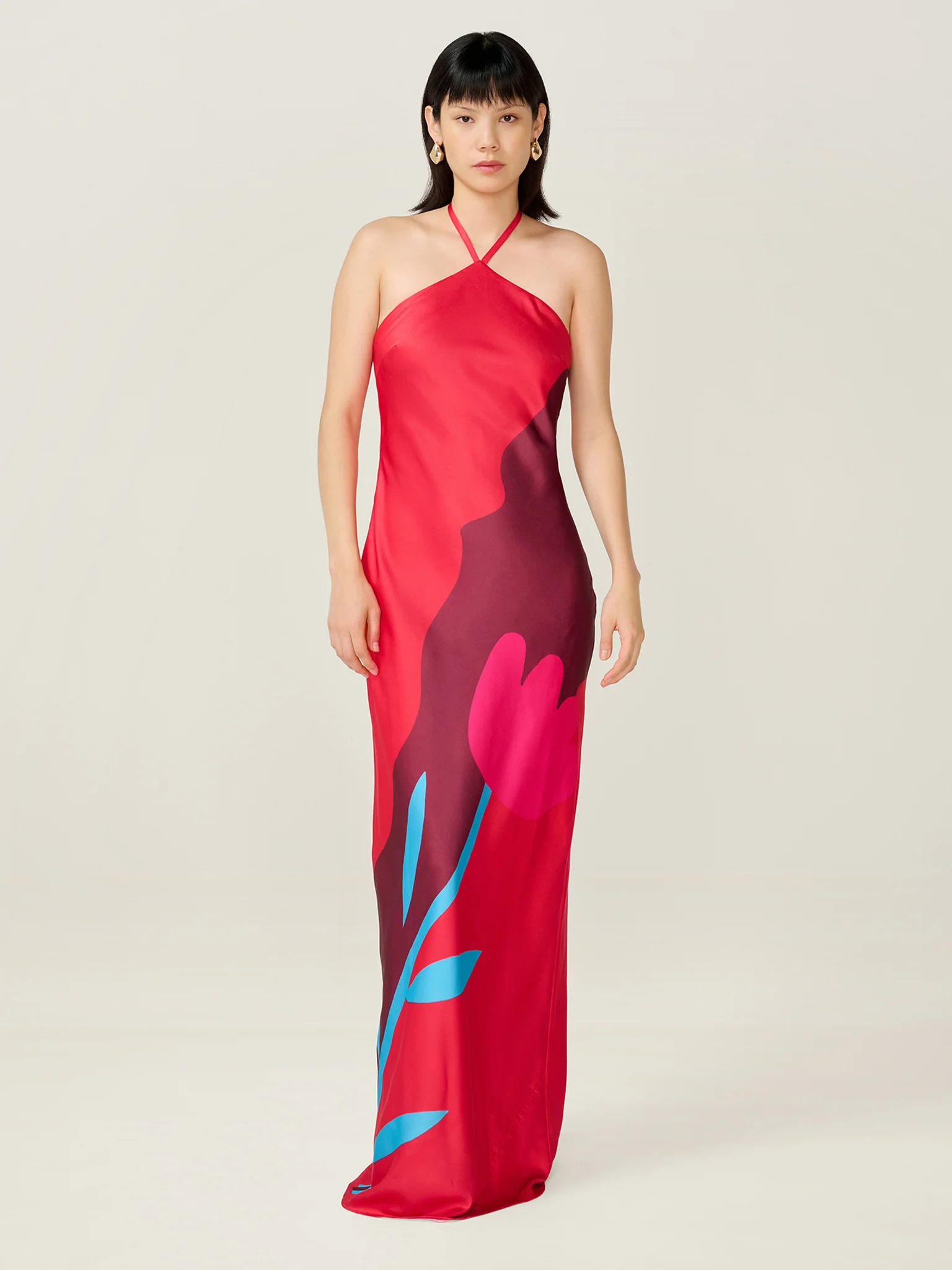 Andy Dress in Tulip Collage Print