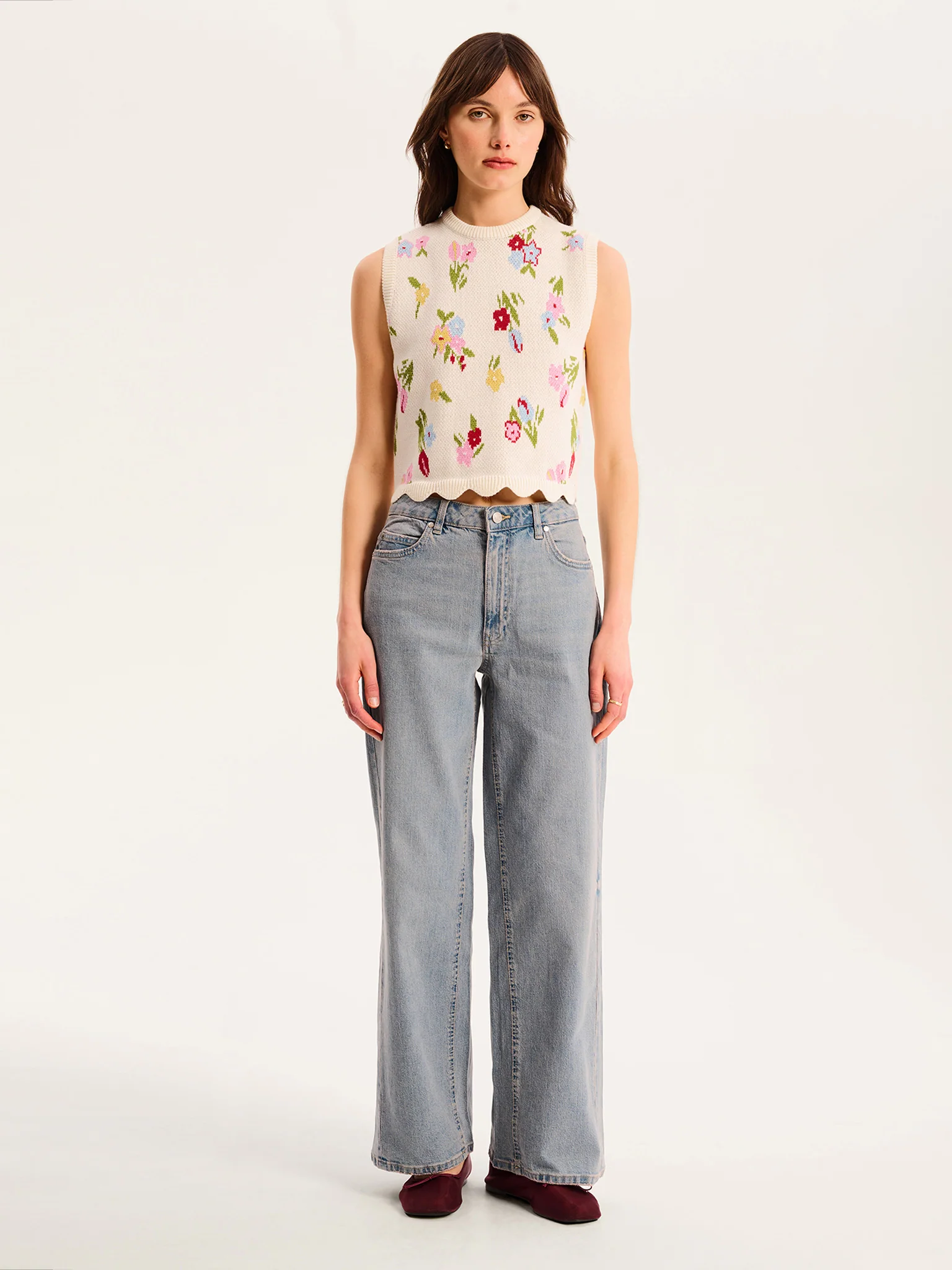 Bibi Floral Knitted Vest