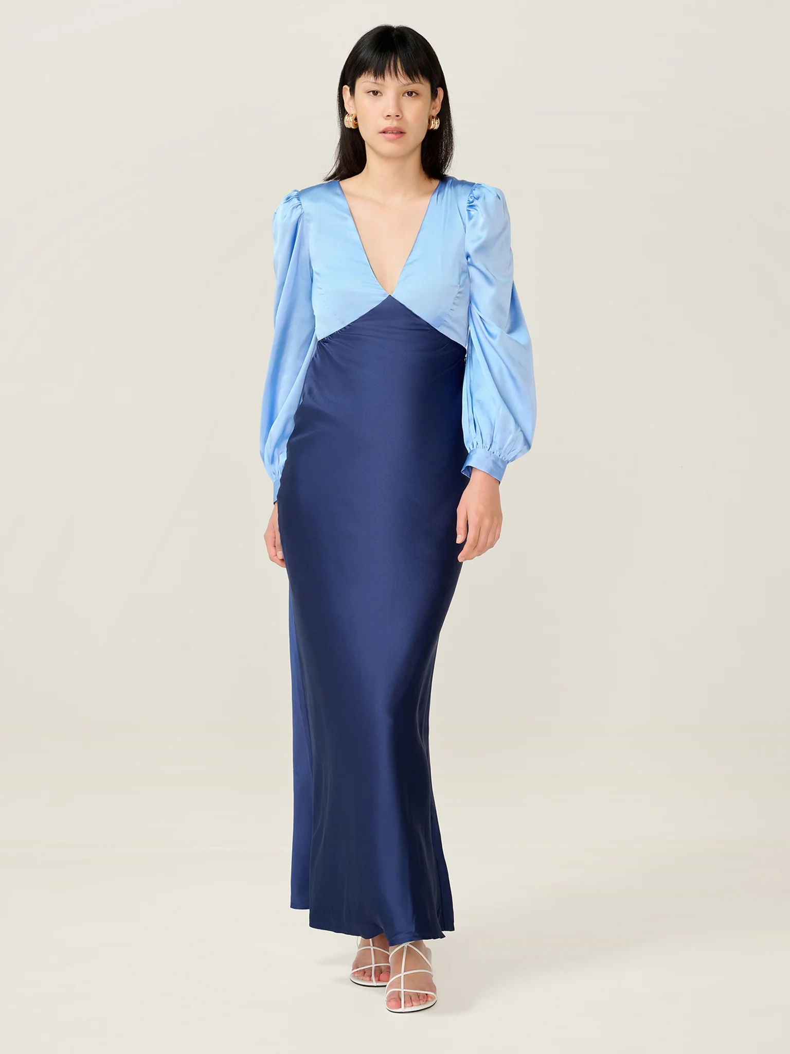 Francoise Dress in Blue and Navy