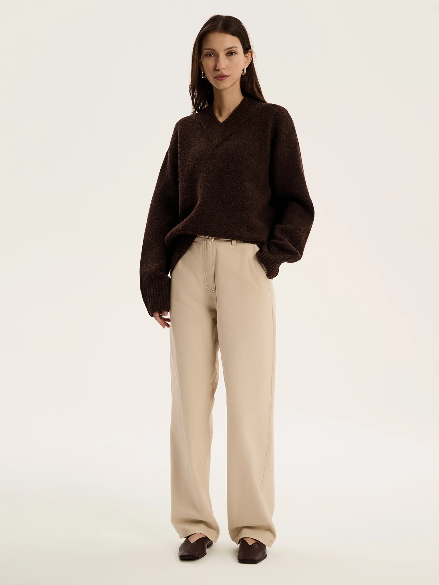 Mandarin Jumper in Coffee