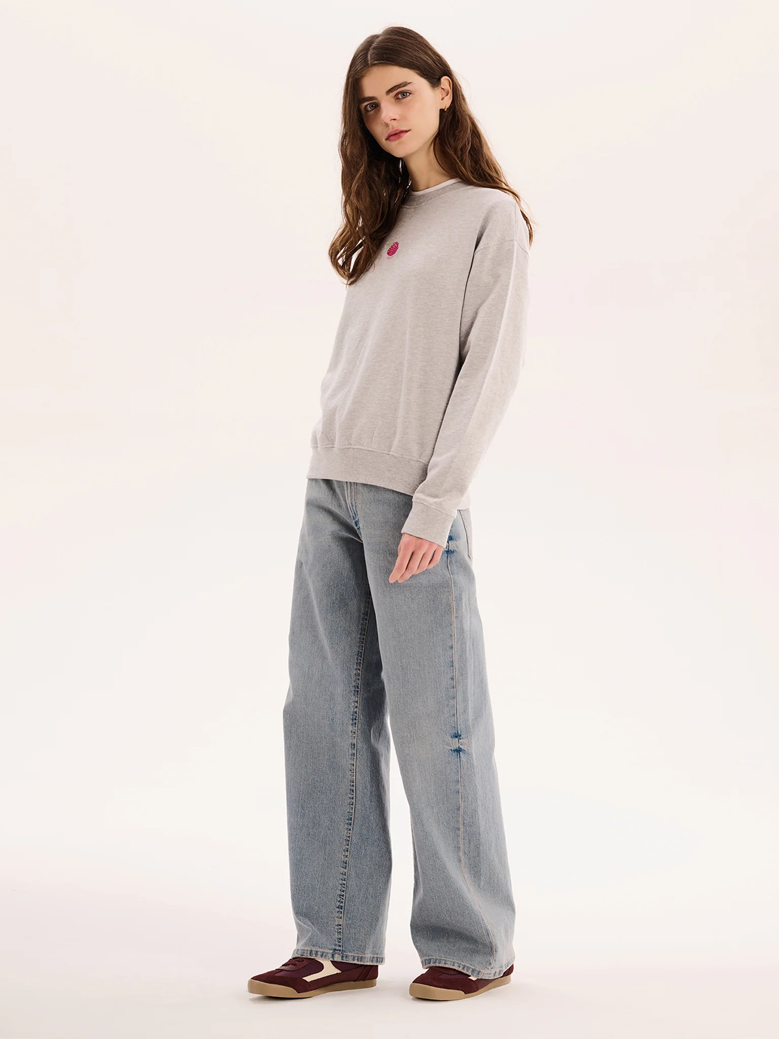 Raspberry Sweatshirt in Grey Marl - Image 2
