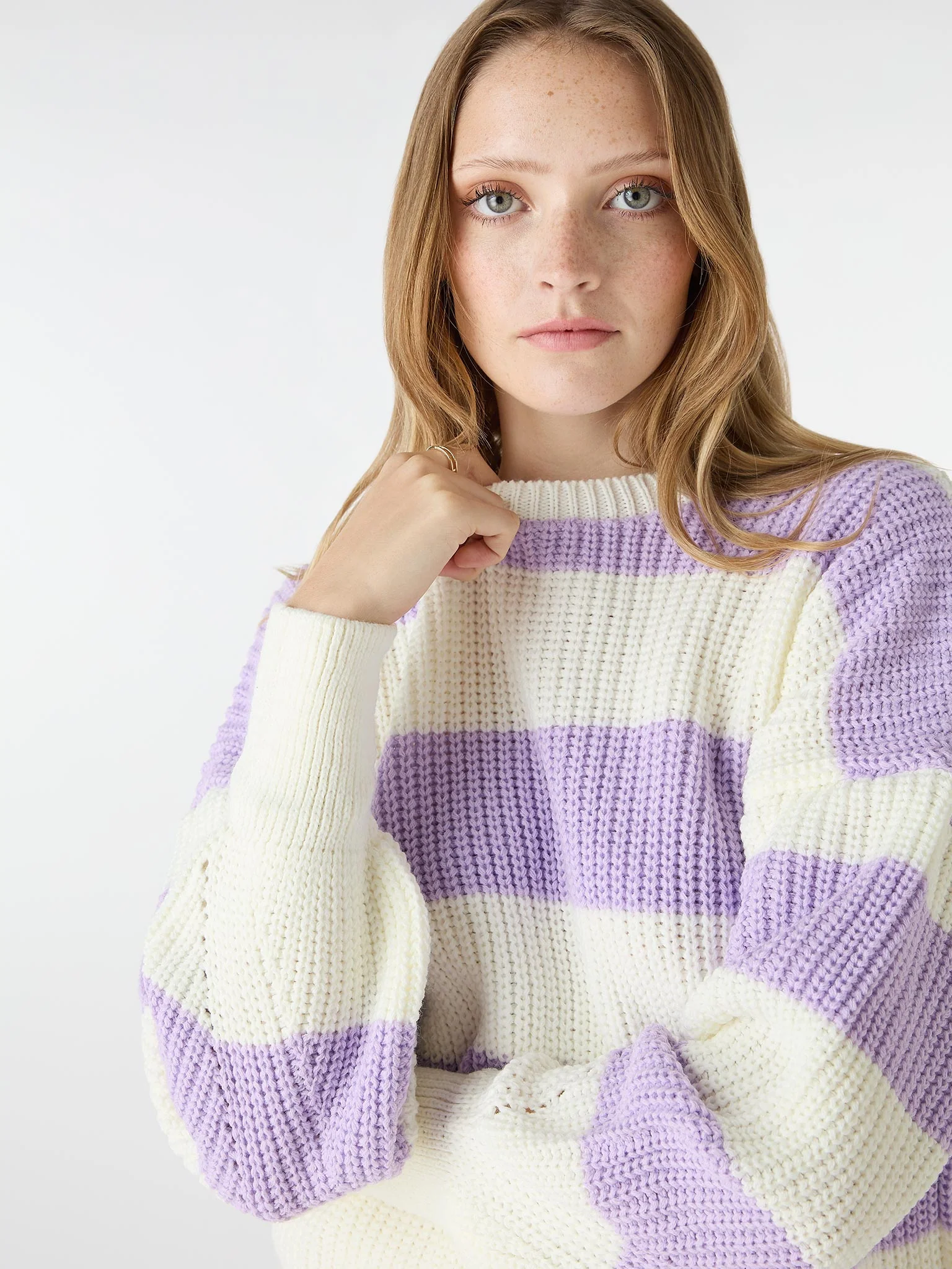 Susie Stripe Jumper in Lilac